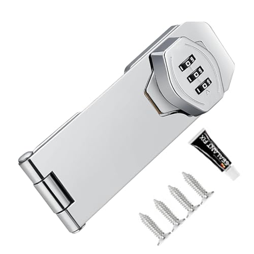 Keyless Zahlenschloss | Schranktür Hasp Lock | Haushalt Zinklegierung Keyless 3-stelliges Zahlenschloss für Küchenschubladen Schränke Schrank von fanelod