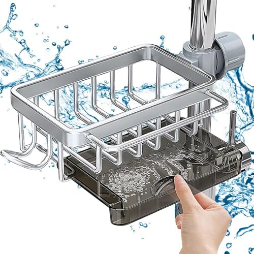 Küchenarmatur-Organizer – Schwammhalter, Küchenarmatur-Organizer | Abflussorganisator für Küchenspüle | Tidy Tap Multifunktions-Küchenspüle-Organizer über dem Wasserhahn, Ablage für Badezimmerhandtuch Küchenarmatur-Organizer – Schwammhalter, Küchenarmatur-Organizer | Abflussorganisator für Küchenspüle | Tidy Tap Multifunktions-Küchenspüle-Organizer über dem Wasserhahn, Ablage für Badezimmerhandtuch von fanelod