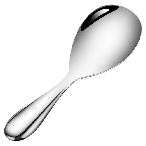 Reispadel Löffel - Großer Suppenlöffel Reispachtel | Verdicktes großes Metall Reispedel | Reis Schöpfer, Spachtel, Reiskocherlöffel, Antihaftbeschichtet, Küchenspatel, Kartoffelschaufel für Home von fanelod