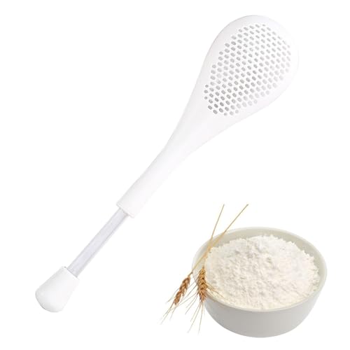 Staubstab, Backstaubwedel – Mehl-Staubwedel | Pulversieblöffel | Abnehmbares Mehlsieb und Zuckerstreuer für eine Hand | Multifunktionaler abnehmbarer Mehl-Staubwedel zum Backen Staubstab, Backstaubwedel – Mehl-Staubwedel | Pulversieblöffel | Abnehmbares Mehlsieb und Zuckerstreuer für eine Hand | Multifunktionaler abnehmbarer Mehl-Staubwedel zum Backen von fanelod