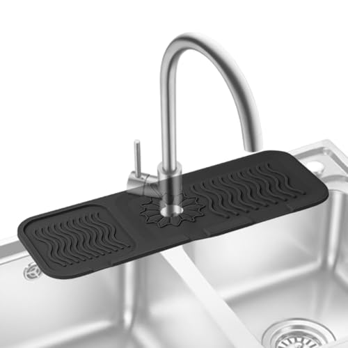 Wasserhahnmatte für Küchenspüle, 2024 neue Küchenspüle, Spritzschutz, Silikon-Abtropfmatte, schnell trocknende Stein-Spülbeckenablage, Spritzschutz, Spültisch-Wasserhahn-Matte, Spritzschutz für Küche von fanelod