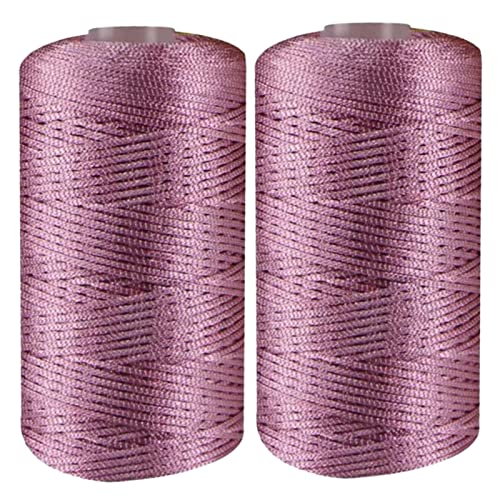 fanelod Art Garnschnur, 2 Stück Nylon-Häkelgarnschnur dünner Eisbaumwollfaden, Handhäkelgarn, weiche Schnur Nylongarn, handgefertigtes -Bastelgarn für Handstricken von Taschen, Hüten, Schuhen von fanelod