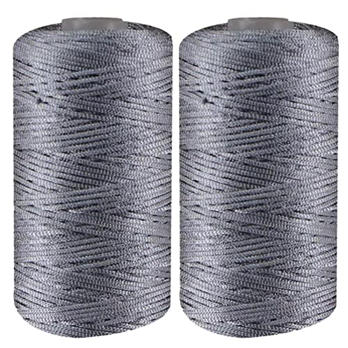 fanelod Art Garnschnur, 2 Stück Nylon-Häkelgarnschnur dünner Eisbaumwollfaden, Handhäkelgarn, weiche Schnur Nylongarn, handgefertigtes -Bastelgarn für Handstricken von Taschen, Hüten, Schuhen von fanelod