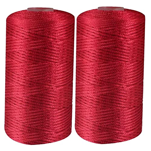 fanelod Art Garnschnur, 2 Stück Nylon-Häkelgarnschnur dünner Eisbaumwollfaden, Handhäkelgarn, weiche Schnur Nylongarn, handgefertigtes -Bastelgarn für Handstricken von Taschen, Hüten, Schuhen von fanelod