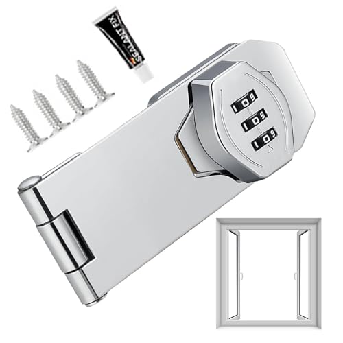 fanelod Keyless Zahlenschloss - Schrank-Passwort-Haspenschlösser - Haushalt 3-stelliges Zahlenschloss, schlüsselloses Zinklegierungsschloss für Schubladen, Schränke, Scheunentor, Garage von fanelod