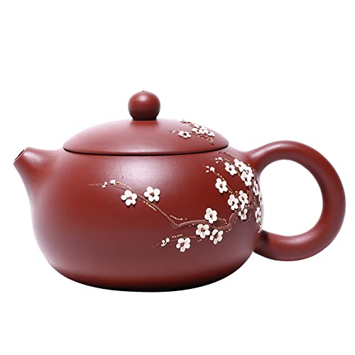 fanquare 250ml Handgemachte Chinesische Lila Ton-Teekannen，Pflaumen Blüten Muster Yixing Zisha Teekanne, Keramik Kungfu Tee-Set für Erwachsene von fanquare