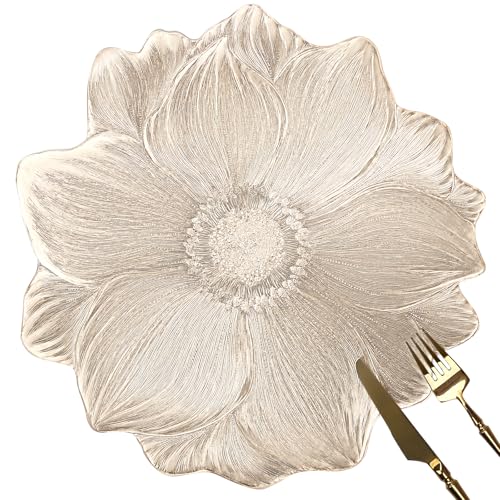 fanquare Goldene Platzsets Set von 6 Elegante Florale PVC Runde Tischsets Hitzebeständige Abwaschbare Platzsets für die Küchendekoration 39cm fanquare Goldene Platzsets Set von 6 Elegante Florale PVC Runde Tischsets Hitzebeständige Abwaschbare Platzsets für die Küchendekoration 39cm von fanquare