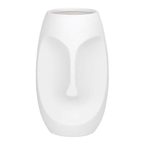 fanquare Nordische Kreative Gesichter Vase, Keramische Kopf Blumen Vase, Kleine Dekorative Vase für Tafelaufsätze, Höhe 24cm von fanquare