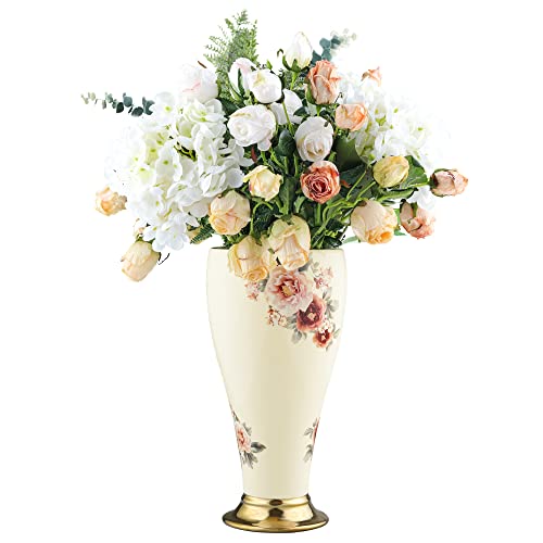 fanquare Vintage Blumen Porzellan Vase, Tischdekoration Vasen, Handgefertigte Keramik Blumenvasen für Hochzeit von fanquare