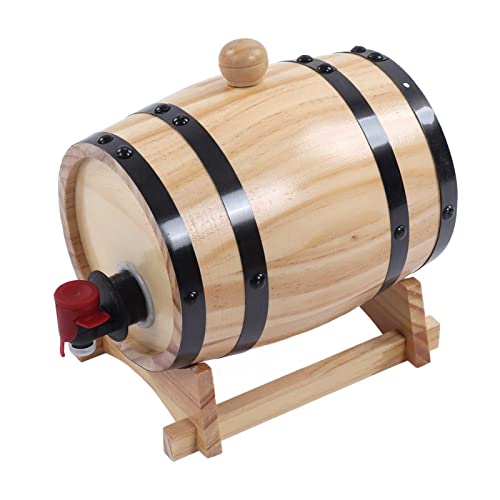 fansheng Whiskey Barrel, 5L Kiefernholz Fass mit Zapfhahn, Dekoratives Bierfass für Bar Catering Barbecue Shop, Hausbrauen Party Getränk Alkohol servieren von fansheng