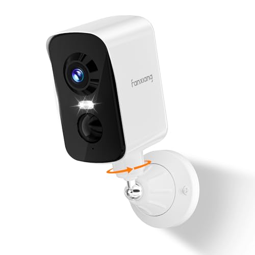 fanxiang 2K/3MP Überwachungskamera Aussen Akku, Kameraüberwachung Aussen WLAN, PIR Personenerkennung Tracking Bewegungserkennung Alarm, 10M Farbnachtsicht, 2-Wege-Audio, Spotlight, IP65 von fanxiang