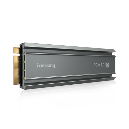 Nvme SSD M.2 2280 1TB Interne Festplatte mit Kühlkörper PCIe 4.0, 5000MB/s Lesen, 4500MB/s Schreiben, für Gaming, Videoschnitt, Kompatibel mit Desktop, Spielekonsole (S660) von fanxiang