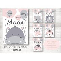 Personalisierte Geburtsanzeige Geburtsbild Geburtsdaten Druck Bilder Kinderzimmer/Motiv Frei Wählbar-A4/ Weiß Rosa Grau Personalisierte Geburtsanzeige Geburtsbild Geburtsdaten Druck Bilder Kinderzimmer/Motiv Frei Wählbar-A4/ Weiß Rosa Grau von farbfein