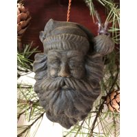 Geschwärzter Bienenwachs Weihnachtsmannkopf #460~Weihnachten~Winter~Primitiv~ von farmfieldprimitives
