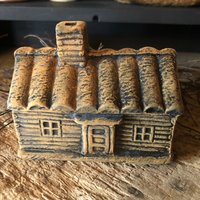 Geschwärztes Bienenwachs Blockhaus #593~Primitiv~Rustikal~Dekor~Zimtholz~ von farmfieldprimitives