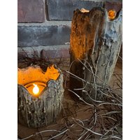 Geschwärztes Bienenwachs #602~Primitive~Primitive Beleuchtung~Timer-Teelicht~Zwei Größen~ von farmfieldprimitives