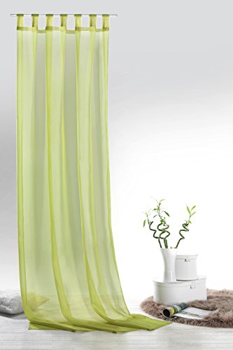 Fashion&Joy - 1 Paar Schlaufenschals Voile einfarbig pistazien grün transparent Vorhänge Typ418 von fashion and joy