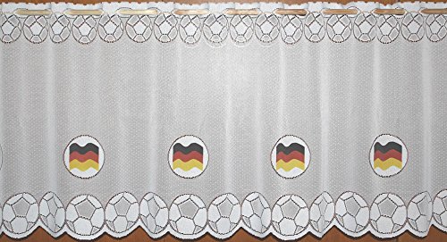 Fußball WM 2018 Fanartikel Gardine Deutschland Flagge Scheibengardine - HxB 30x160 cm …auspacken, aufhänge, fertig! - Panneaux Vorhang Fussball Weltmeisterschaft Typ79 von fashion and joy
