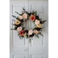 Herbst Bauernhaus Kranz, Erntedank Herbstkranz, Kürbiskranz, Türkranz, Pfingstrose Neues Haus Türkranz Herbst Bauernhaus Kranz, Erntedank Herbstkranz, Kürbiskranz, Türkranz, Pfingstrose Neues Haus Türkranz von fashiontouchhome