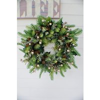 Versandfertiger Weihnachtskranz, Blumenkranz, Rustikales Dekor, Türkranz, Kaminkranz, Bauernhaus Kranz, Einweihungsgeschenk, Winterkranz von fashiontouchhome