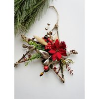 Weihnachtsschmuck, Blumenarrangement, Seidenblumenarrangement, Weihnachtsarrangement, Sternornament, Weihnachtsdekoration von fashiontouchhome