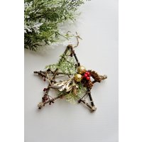 Weihnachtsschmuck, Blumenarrangement, Seidenblumenarrangement, Weihnachtsarrangement, Sternornament, Weihnachtsdekoration von fashiontouchhome