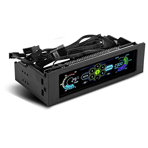 5V-12V PC 5-Lüfter-Controller CPU-Temperatursensor Computer Kühlung Antriebsschacht Front LCD-Panel, Automatischer/Manueller Modus von fasient