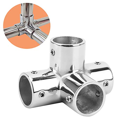 fasient1 25mm T-Stück 316 Edelstahl-Fassung, 4-Wege Winkelverbinder Querrohr Rohrverbinder Hardwarezubehör von fasient1