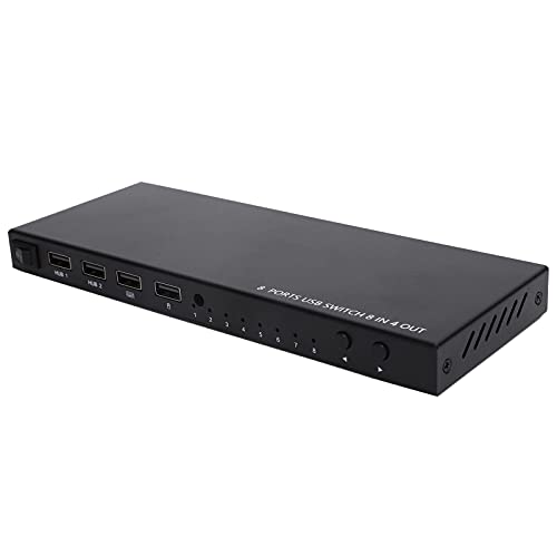 8X1 HDMI KVM Switch, 8 in 4 Out Switch 4K KVM Converter mit Kabel und Fernbedienung, 8 Computer Teilen 1 Tastatur Maus Drucker U-Disk Mobile Festplatte von fasient1