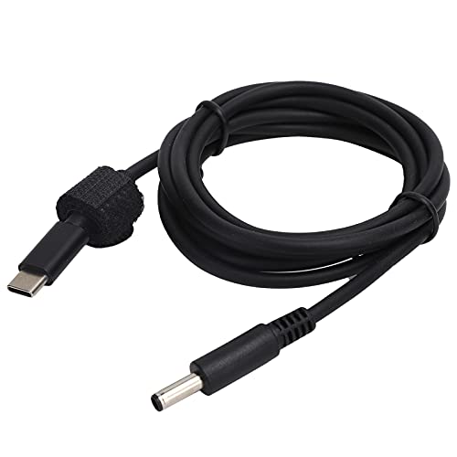 Laptop-Ladekabel für DELL, USB C auf 4,5 Mm Ladekabel PD auf DC Kabeladapter, Typ C Stecker auf 4,5 X 3,0 Mm Rechtwinklig, Laptop Netzteil 3A 65W Schnellladeleitung, mit von fasient1
