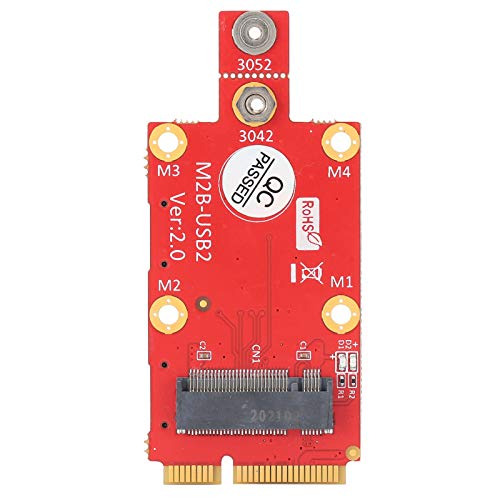 fasient1 M.2 zu Mini PCI-E Adapter 5G / 4G / 3G Wireless 3042/3052 M.2 Schlüssel B USB 2.0 zu Full/Half Mini PCI-E Konverter mit SIM-Kartensteckplatz für Desktop-Laptop-PCs von fasient1