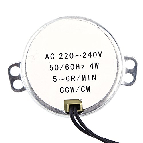 fasient1 TYC-50 Synchronmotor AC 220/240V 4W 50/60Hz Frequenz CCW/CW Elektrischer Synchrongetriebemotor(5-6 U/min) von fasient1