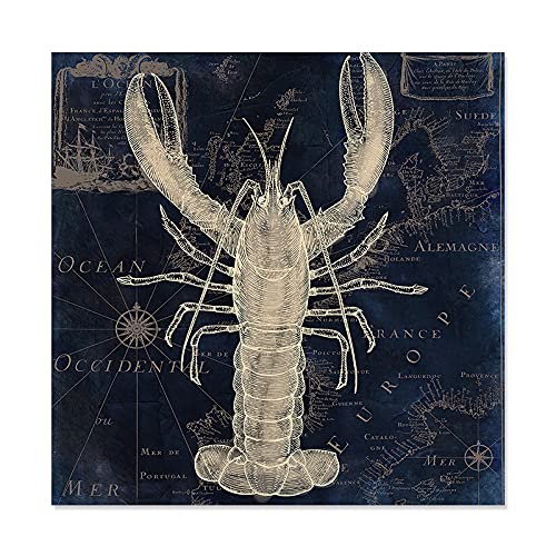 Moderne abstrakte Krabben-Hummer-Leinwand-Gemälde Wandkunst-Drucke Poster Bilder dekorativ for Wohnzimmer Home Interior Decor(A,60x60cm No Frame) von fasmm
