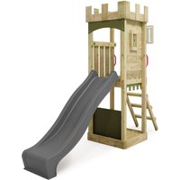 Spielturm Klettergerüst TreasureTower mit Rutsche, Kletterturm mit Sandkasten, Leiter & Spiel-Zubehör – Anthrazit - Fatmoose von fatmoose