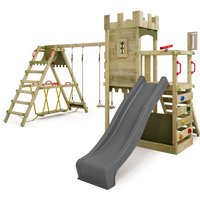 Spielturm Ritterburg BoldBaron mit Schaukel SurfSwing, 10-jährige Garantie, Integrierter Sandkasten – Anthrazit - Fatmoose Spielturm Ritterburg BoldBaron mit Schaukel SurfSwing, 10-jährige Garantie, Integrierter Sandkasten – Anthrazit - Fatmoose von fatmoose