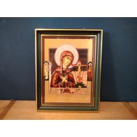 Ikone "Gottesmutter Der Schmerzen" 18.jh. Zentralrussisch Villeroy & Boch Heinrich Porzellan Limitier 23x29cm Religion Spirituell von sinteins