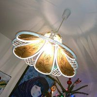 Vintage Lampenschirm Landhaus Shabby Chic Retro Boho Bohemia Bohème Nostalgie Romantisch 70'iger 80'iger Weiß Rattan Vintage Lampenschirm Landhaus Shabby Chic Retro Boho Bohemia Bohème Nostalgie Romantisch 70'iger 80'iger Weiß Rattan von sinteins