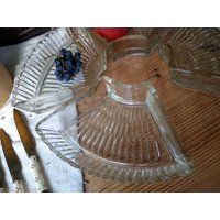 Vintage Snackschale 5 - Teilig Servierplatte Aus Glas Mid Century Servierteller Für Party von sinteins