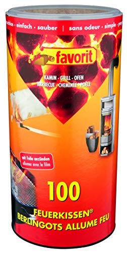 Favorit Anzünder für Kamin, 100 Stück, Feuerkissen, Ofenanzünder, Kohleanzünder, Anzündwürfel – 1210 von Favorit