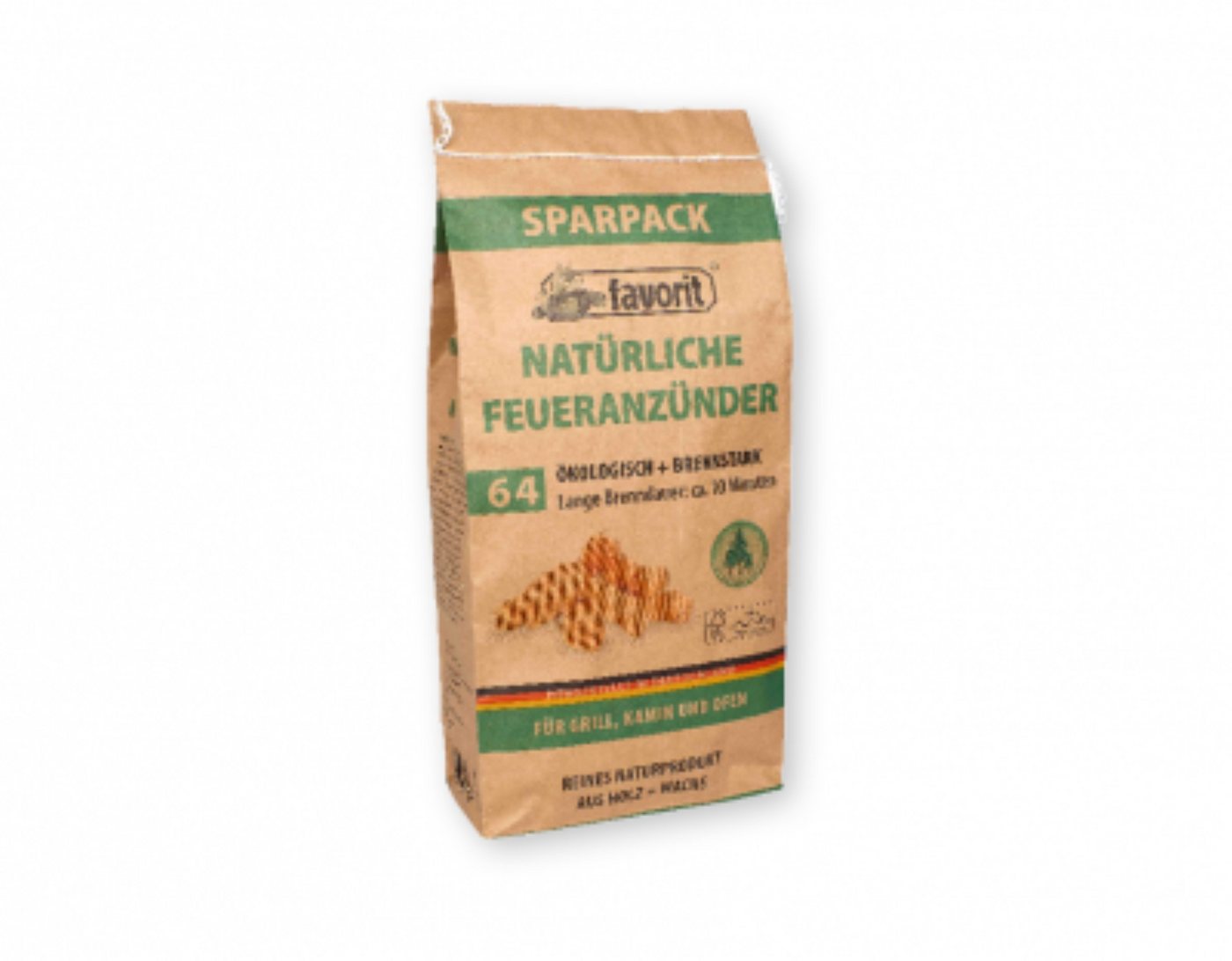 favorit Grillanzünder FAVORIT Öko-Zündwolle Sparbeutel, 64 Stück, (64-St) von favorit