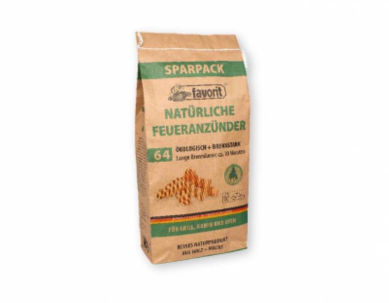 favorit Grillanzünder FAVORIT Öko-Zündwolle Sparbeutel, 64 Stück, (64-St) von favorit