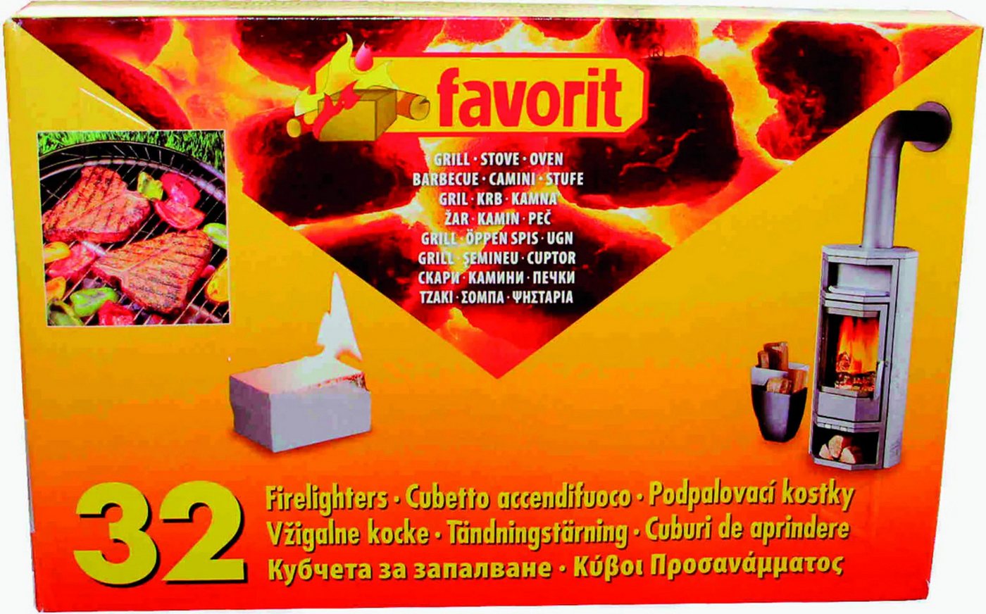 favorit Grillanzünder Favorit Anzündwürfel 32er 00163629, (1-St) von favorit