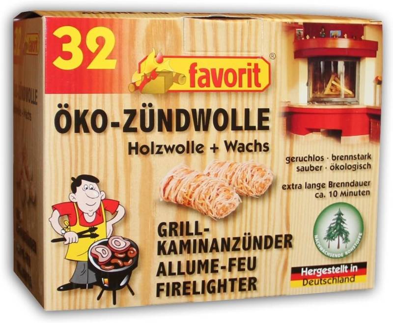 favorit Grillanzünder Öko-Zündwolle 32 Stück 1228, (1-St) von favorit
