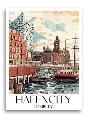 favplace Poster mit Städtemotiv Hafencity Hamburg Premium Kunstdruck - Stadtposter bzw. Reiseposter DIN A4 bis A1 - Leinwand Städtposter - Wandbild A2 favplace Poster mit Städtemotiv Hafencity Hamburg Premium Kunstdruck - Stadtposter bzw. Reiseposter DIN A4 bis A1 - Leinwand Städtposter - Wandbild A2 von favplace