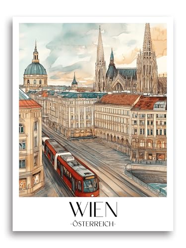 favplace Poster mit Städtemotiv Wien Österreich Premium Kunstdruck - Stadtposter bzw. Reiseposter DIN A4 bis A1 - Leinwand Städtposter - Wandbild A4 favplace Poster mit Städtemotiv Wien Österreich Premium Kunstdruck - Stadtposter bzw. Reiseposter DIN A4 bis A1 - Leinwand Städtposter - Wandbild A4 von favplace