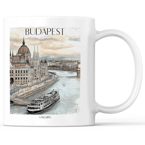 favplace Tasse mit Städtemotiv Budapest Ungarn Kaffeebecher - Geschenkidee bzw. Geschenk für Fernweh oder Heimat - Reise Kaffeetasse 330ml Weiß von favplace
