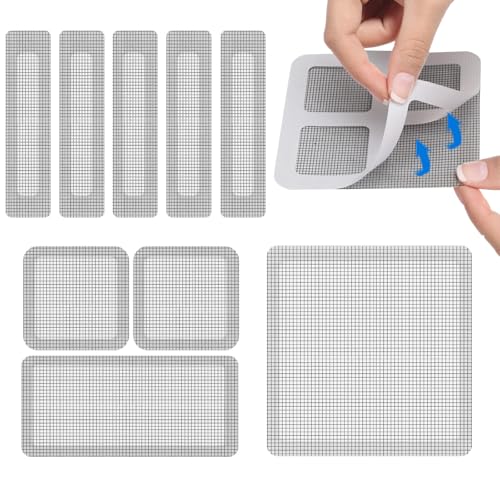 49 Stück Fliegengitter Reparatur Set, Fliegengitter Fenster Reparatur,Insektenschutz fliegengitter reparatur klebeband,Stark Selbstklebend Glasfaser, Verhindern Moskitos Insekten,‎Schwarz von fawerger