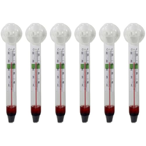 6x Aquariumthermometer, Glas-Thermometer Mit Saugnapf, Analoges Aquarium-Thermometer, Kabelloses Haushalts-Temperaturmessgerät Für Garten Für Tropische Süßwasser & Meeressalzwasseraquarien 10,5cm Lang 6x Aquariumthermometer, Glas-Thermometer Mit Saugnapf, Analoges Aquarium-Thermometer, Kabelloses Haushalts-Temperaturmessgerät Für Garten Für Tropische Süßwasser & Meeressalzwasseraquarien 10,5cm Lang von fayarrd