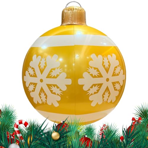 fayarrd Aufblasbarer Weihnachtsball | 50 cm Aufblasbare Ball Weihnachtsdeko,wasserdichte Outdoor Deko Rasenschmuck Für Festparty Wohnzimmer Garten Hinterhof Balkon von fayarrd