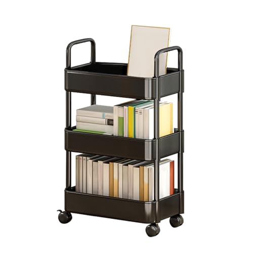 fayarrd Rollbarer Aufbewahrungswagen, Rollwagen-Organizer - Mehrzweckwagen auf Rädern - 3/4-stufiger Mehrzweck-Rollwagen mit Rädern, Aufbewahrungswagen mit Griffen, geeignet für Küche, Wohnzimmer, von fayarrd